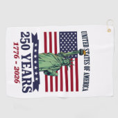アメリカ独立250周年 1776-2026 自由の女神 ゴルフタオル (横)
