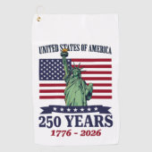 アメリカ独立250周年 1776-2026 自由の女神 ゴルフタオル (正面)