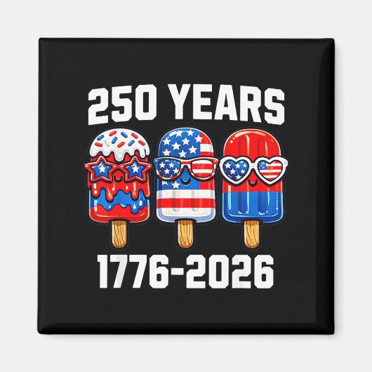 アメリカ独立250周年 1776 2026 250th USA 学生 男子 マグネット (正面)