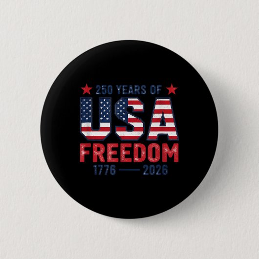 アメリカ独立250周年 1776 2026 250th USA 缶バッジ (正面)