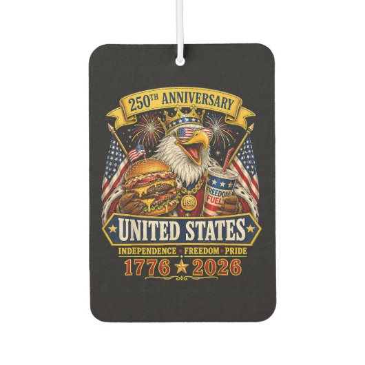 アメリカ独立250周年 1776 2026 7月4日 カーエアーフレッシュナー (正面)