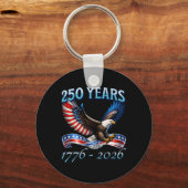 アメリカ独立250周年 1776-2026 7月4日 キーホルダー (正面)