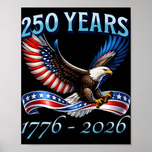 アメリカ独立250周年 1776-2026 7月4日 ポスター (正面)