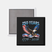 アメリカ独立250周年 1776-2026 7月4日 マグネット (正面/裏面)