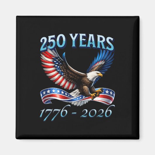 アメリカ独立250周年 1776-2026 7月4日 マグネット (正面)