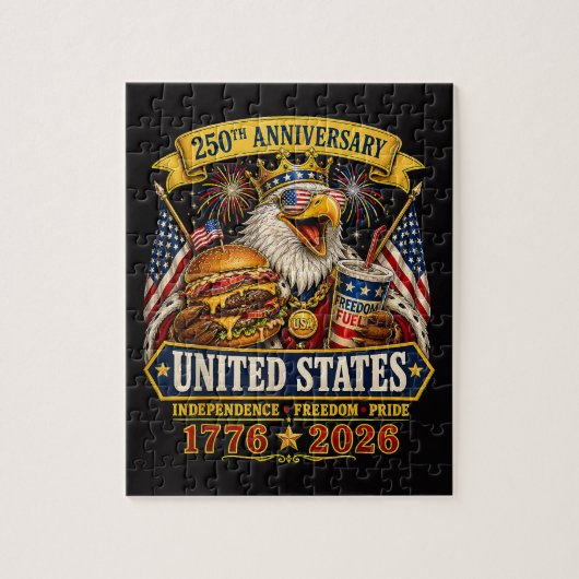 アメリカ独立250周年 1776 2026 7月4日 独立記念日 ジグソーパズル (縦)