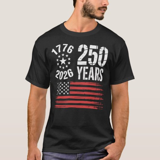 アメリカ独立250周年 1776-2026 Tシャツ (正面)