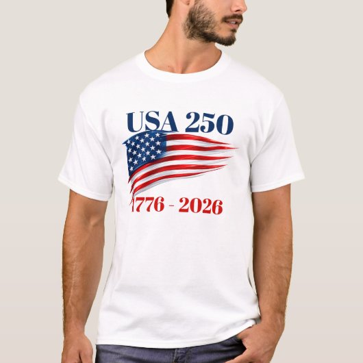 アメリカ独立250周年 1776 2026 Tシャツ (正面)