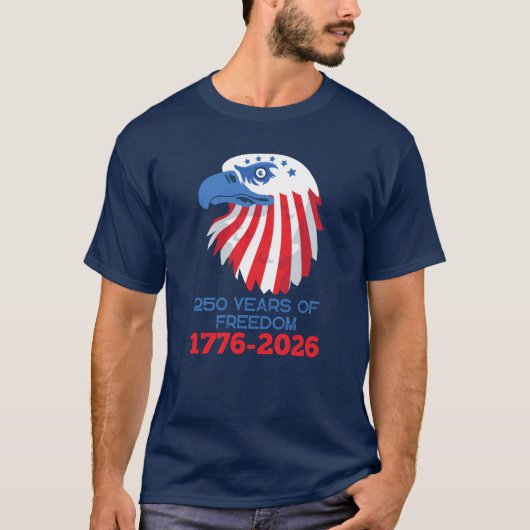 アメリカ独立250周年 1776 2026 Tシャツ (正面)