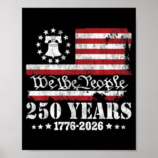 アメリカ独立250周年 1776-2026 We The People リバティベル ポスター (正面)