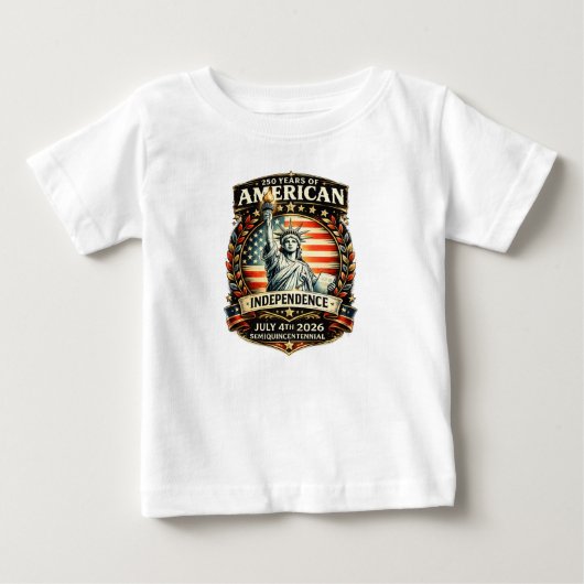 アメリカ独立250周年 - 2026年7月4日 ベビーTシャツ (正面)