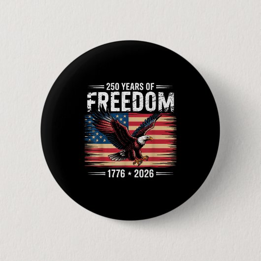 アメリカ独立250周年 2026 自由の年 缶バッジ (正面)