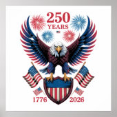 アメリカ独立250周年 250年 米国 1776 ポスター (正面)