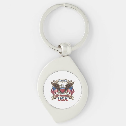 アメリカ独立250周年 4th+July+Anniversary 1 キーホルダー (正面)