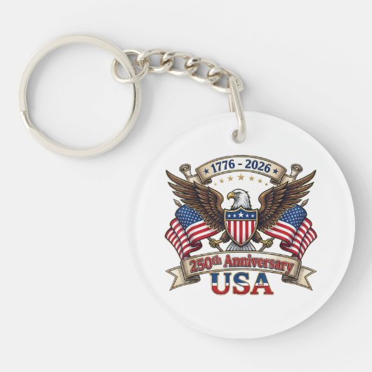 アメリカ独立250周年 4th+July+Anniversary 1 キーホルダー (正面)