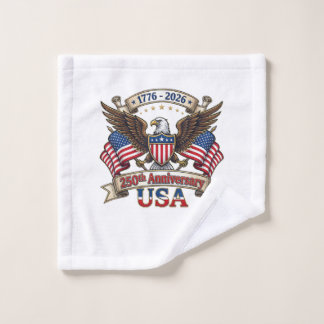 アメリカ独立250周年 4th+of+July 記念 1 ウォッシュタオル