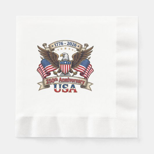 アメリカ独立250周年 4th+of+July 記念 1 縁ありランチョンナプキン (正面)