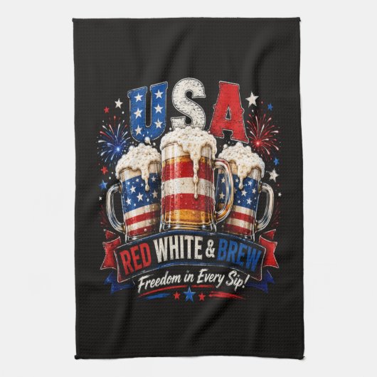 アメリカ独立250周年 7月4日 キッチンタオル (縦)