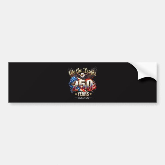 アメリカ独立250周年 7月4日 バンパーステッカー (正面)