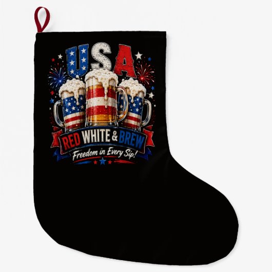 アメリカ独立250周年 7月4日 ラージクリスマスストッキング (正面)