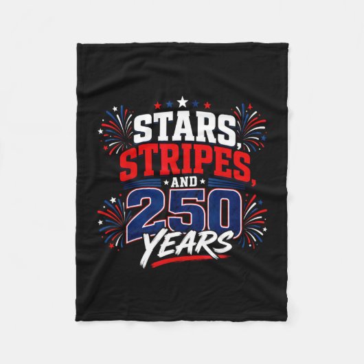 アメリカ独立250周年 7月4日 愛国 1776 フリースブランケット (正面)
