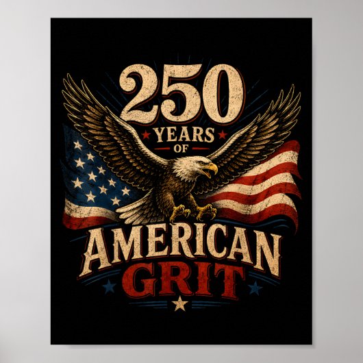 アメリカ独立250周年 7月4日 愛国 1776 ポスター (正面)