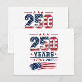 アメリカ独立250周年 7月4日 星条旗 アメリカ国旗 セーブザデート (正面/裏面)