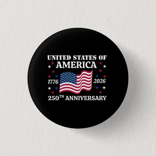 アメリカ独立250周年 7月4日 缶バッジ (正面)