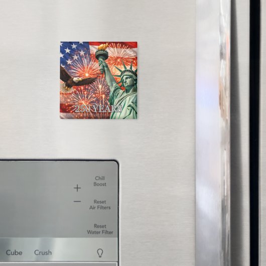 アメリカ独立250周年 7月4日 自由の鷲 花火 USA マグネット (インサイチュ (冷蔵庫))