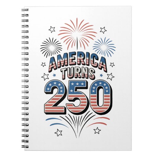 アメリカ独立250周年 7月4日 花火大会 ノートブック (正面)
