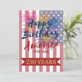 アメリカ独立250周年 7月4日 誕生日おめでとう USA 招待状 (スタンド正面)