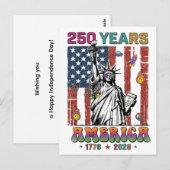 アメリカ独立250周年 7月4日 2026 愛国主義セミクイロットデザイン ポストカード (正面/裏面)