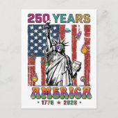 アメリカ独立250周年 7月4日 2026 愛国主義セミクイロットデザイン ポストカード (正面)