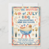 アメリカ独立250周年 7月4日 BBQ インビテーション – USA 250 Years (正面)