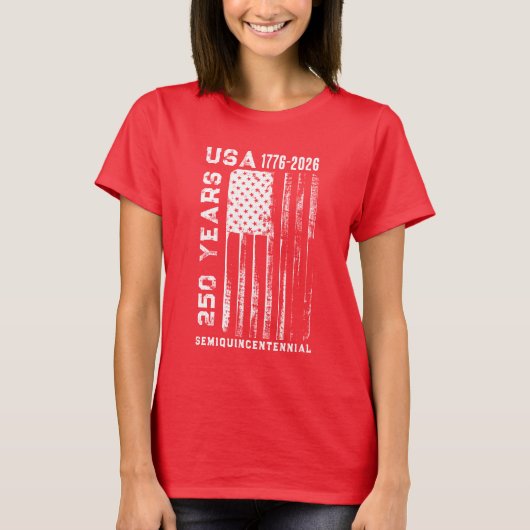 アメリカ独立250周年 7月4日Tシャツ Tシャツ (正面)