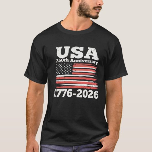 アメリカ独立250周年 - America 1776-2026 Tシャツ (正面)