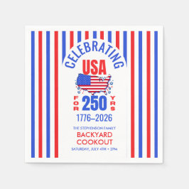アメリカ独立250周年 BBQ クックアウト 7月4日 スタンダードカクテルナプキン