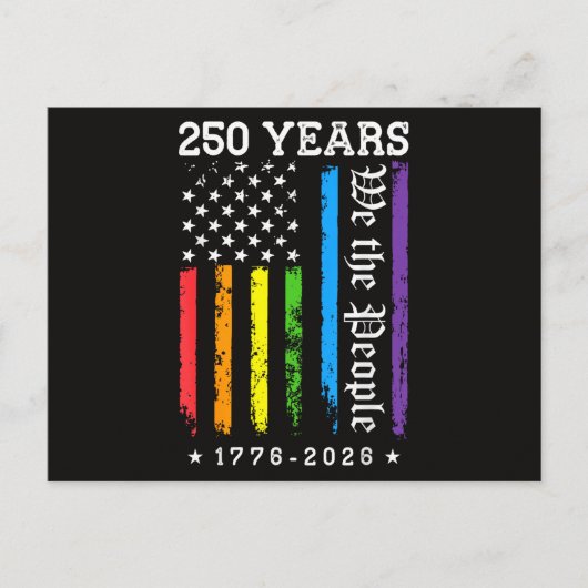 アメリカ独立250周年+LGBT+プライド シーズンポストカード (正面)