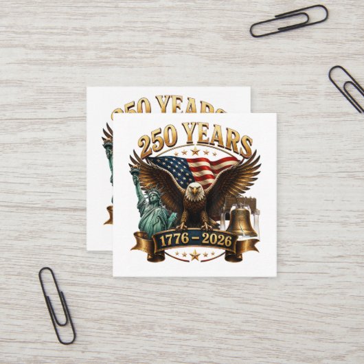 アメリカ独立250周年 USA 愛国 7月4日 スクエア名刺 (正面/裏面インサイチュ)