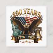 アメリカ独立250周年 USA 愛国 7月4日 スクエア名刺 (裏面)