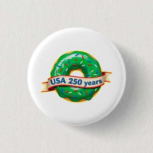 アメリカ独立250周年USAスイートドーナツ 缶バッジ (正面)