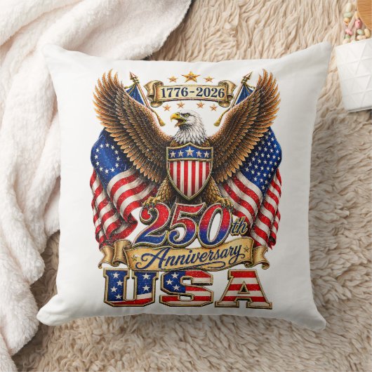 アメリカ独立250周年USAフラグ クッション (ブランケット)