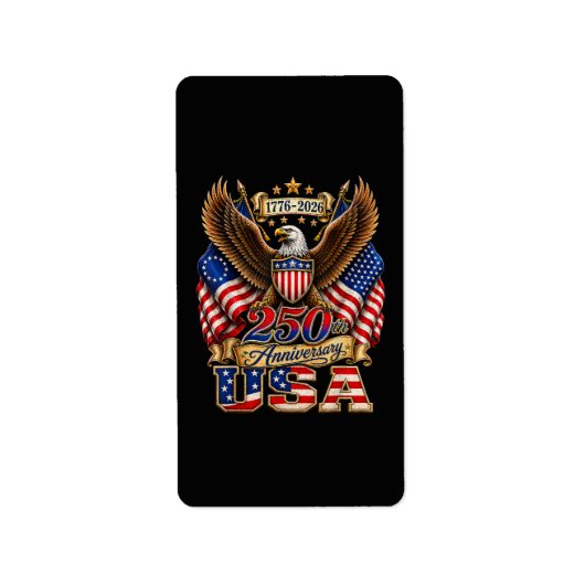 アメリカ独立250周年USAフラグ ラベル (正面)