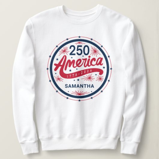 アメリカ独立250周年USA建国記念日パーティー スウェットシャツ (デザイン正面)