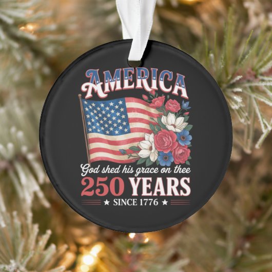 アメリカ独立250年フラワーフラッグ オーナメント (ツリー)