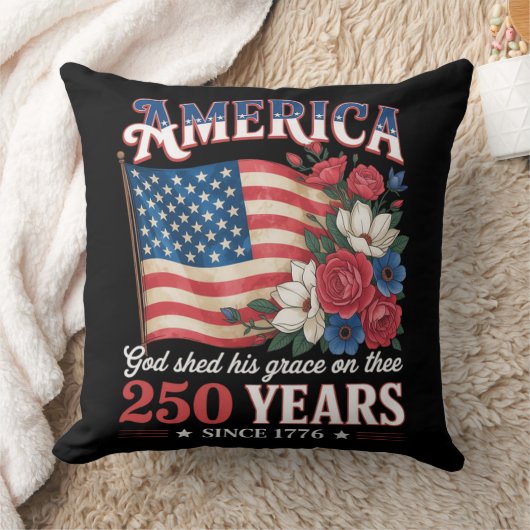 アメリカ独立250年フラワーフラッグ クッション (ブランケット)