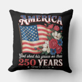 アメリカ独立250年フラワーフラッグ クッション (正面)