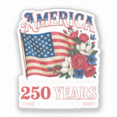 アメリカ独立250年フラワーフラッグ シール (正面)