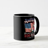 アメリカ独立250年フラワーフラッグ マグカップ (正面右)