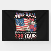 アメリカ独立250年フラワーフラッグ 横断幕 (横)